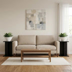 Supporto per piante 2 pcs Rovere Nero 25 x 25,5 x 40,5 cm
