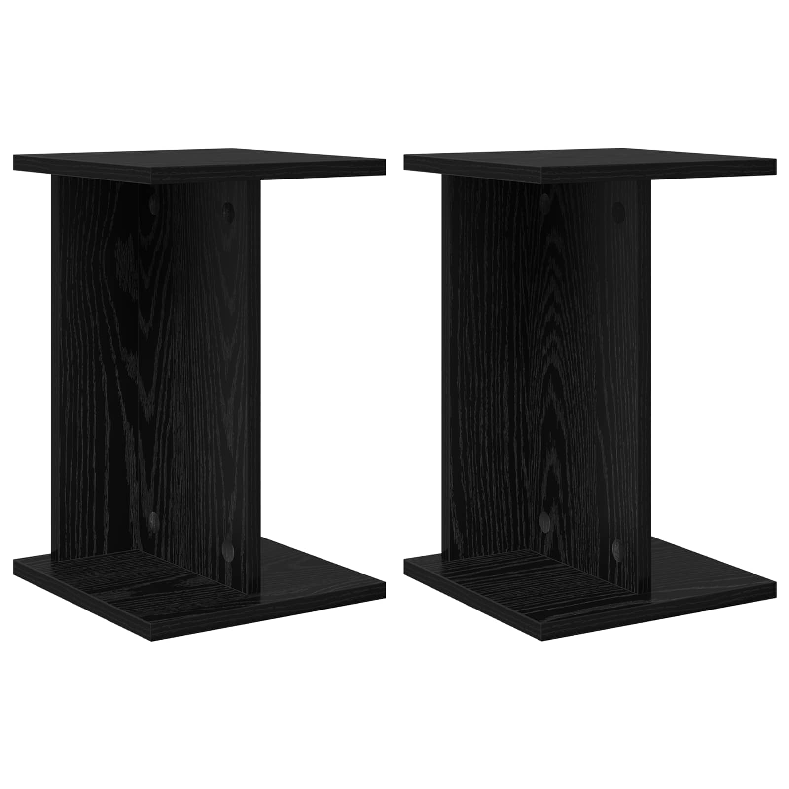 Supporto per piante 2 pcs Rovere Nero 25 x 25,5 x 40,5 cm