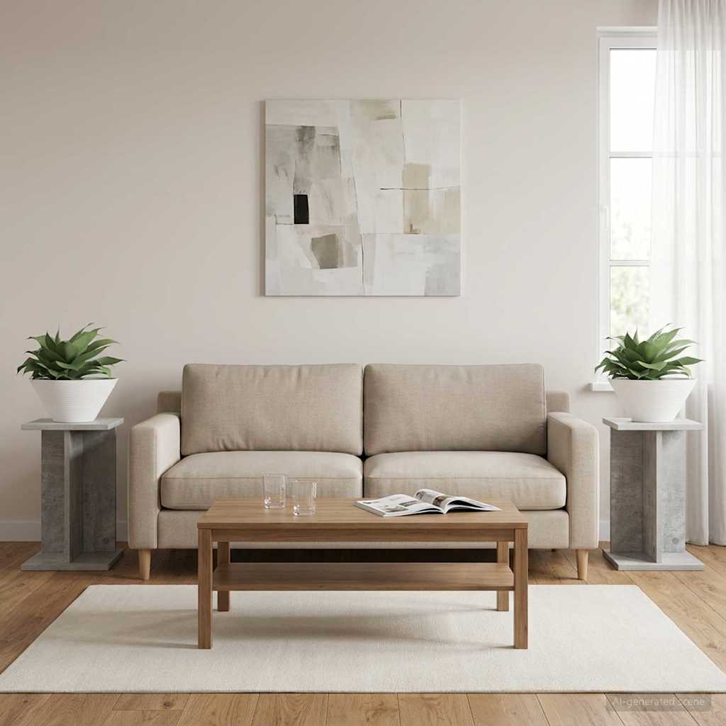 Supporto per piante 2 pcs Grigio Cemento 25 x 25,5 x 40,5 cm