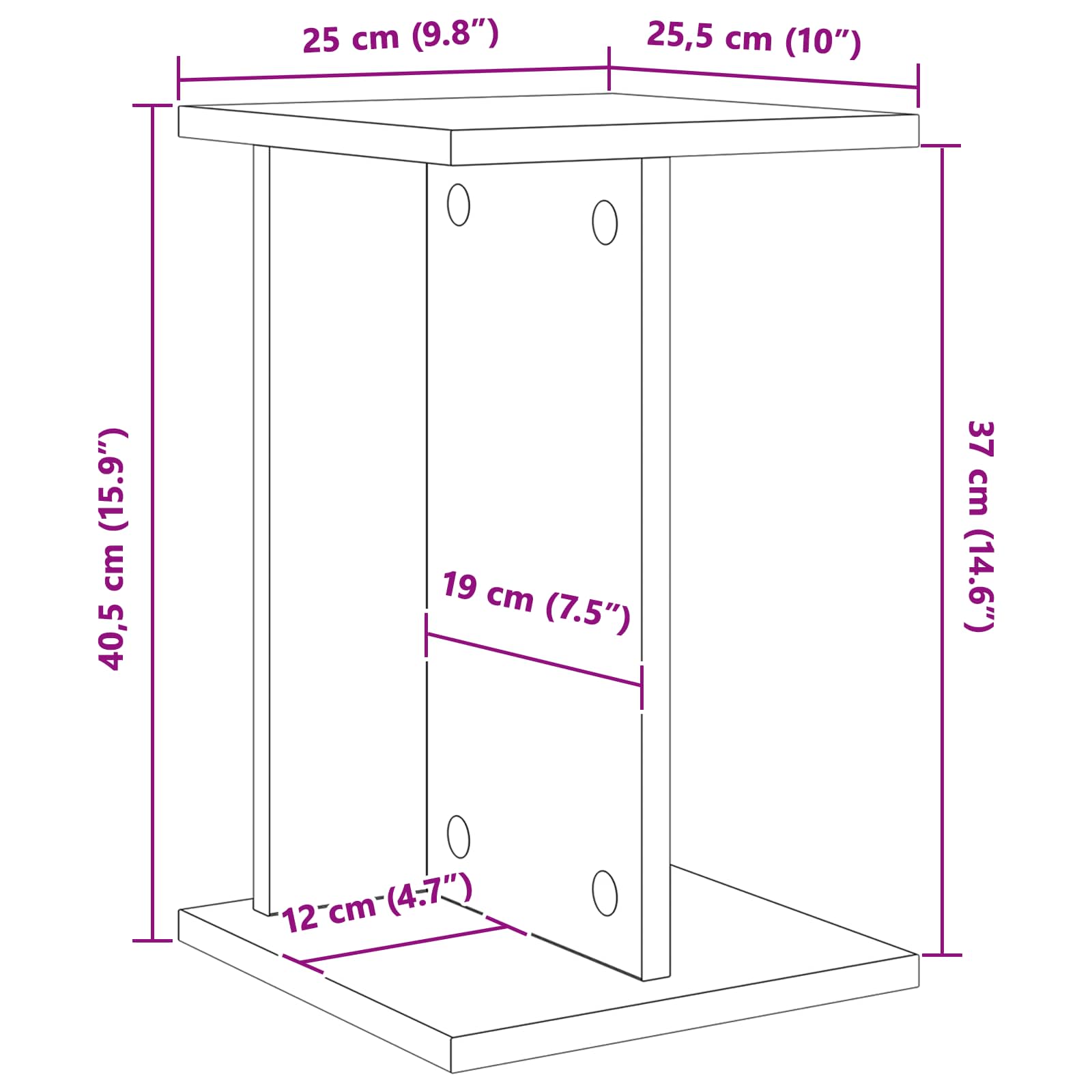Supporto per piante Legno vecchio 25 x 25,5 x 40,5 cm