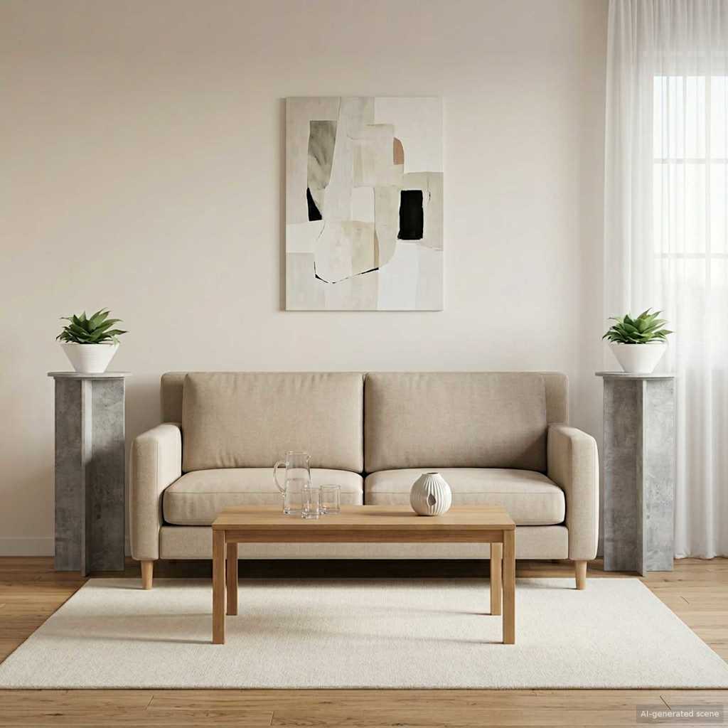 Supporto per piante 2 pcs Grigio Cemento Ø40 x 100 cm