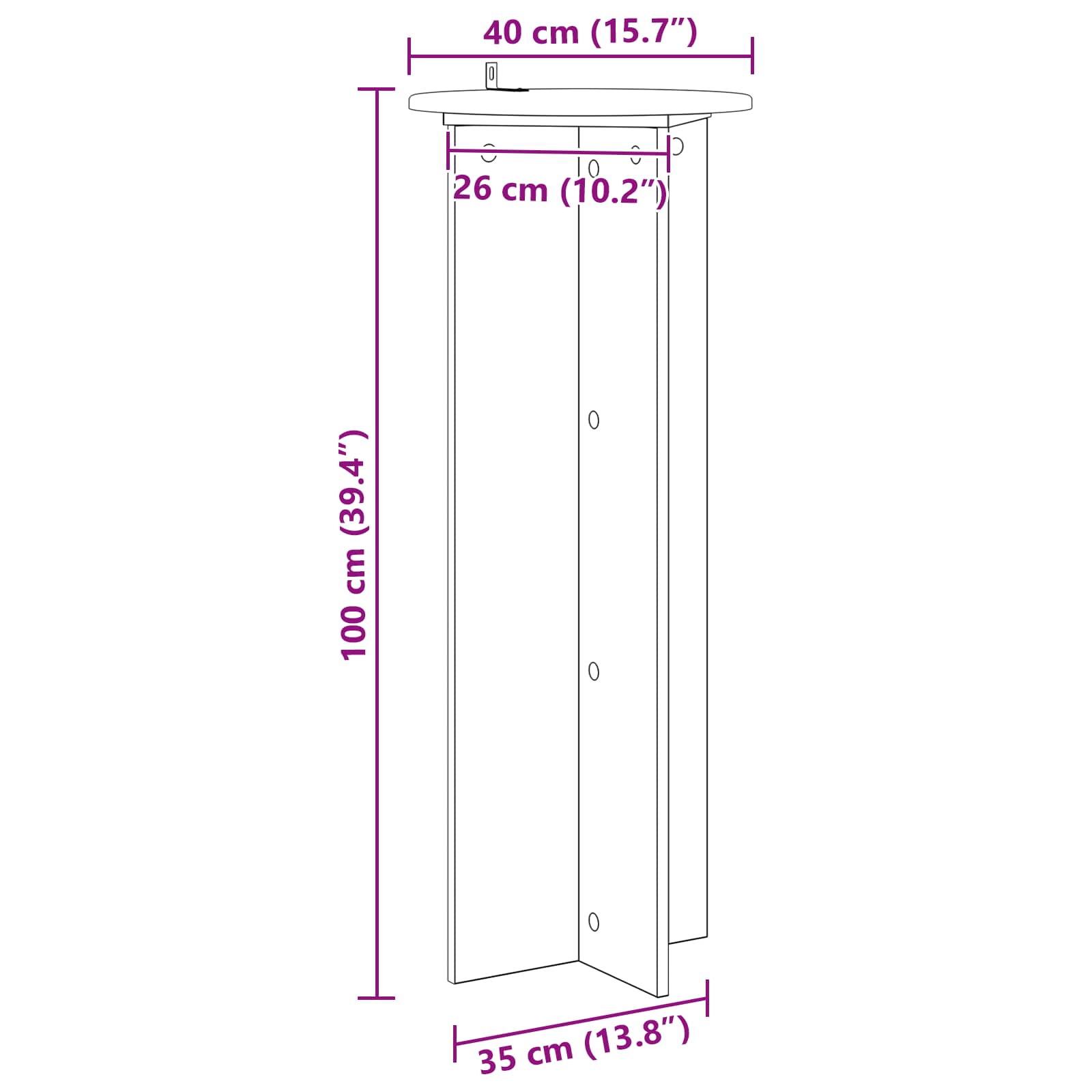 Supporto per piante 2 pcs Grigio Sonoma Ø40 x 100 cm