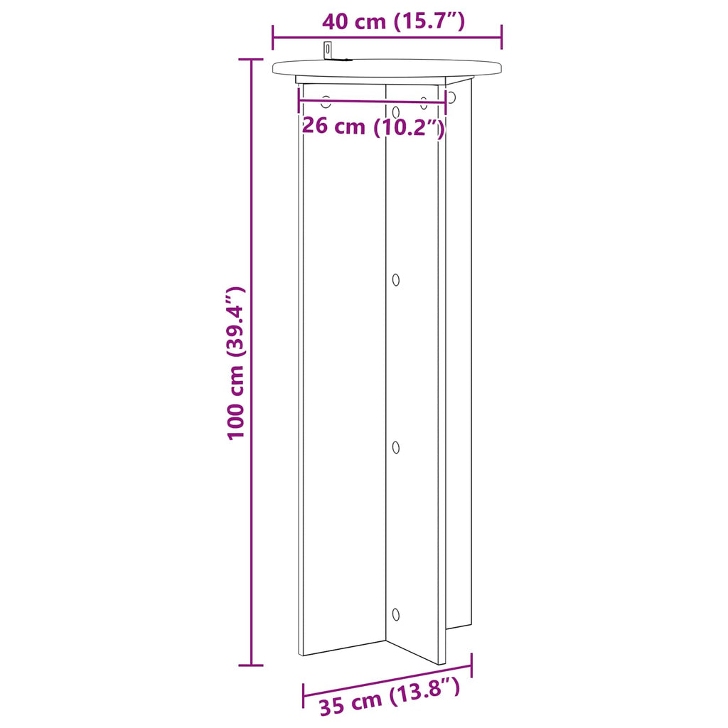 Supporto per piante 2 pcs Legno antico Ø40 x 100 cm
