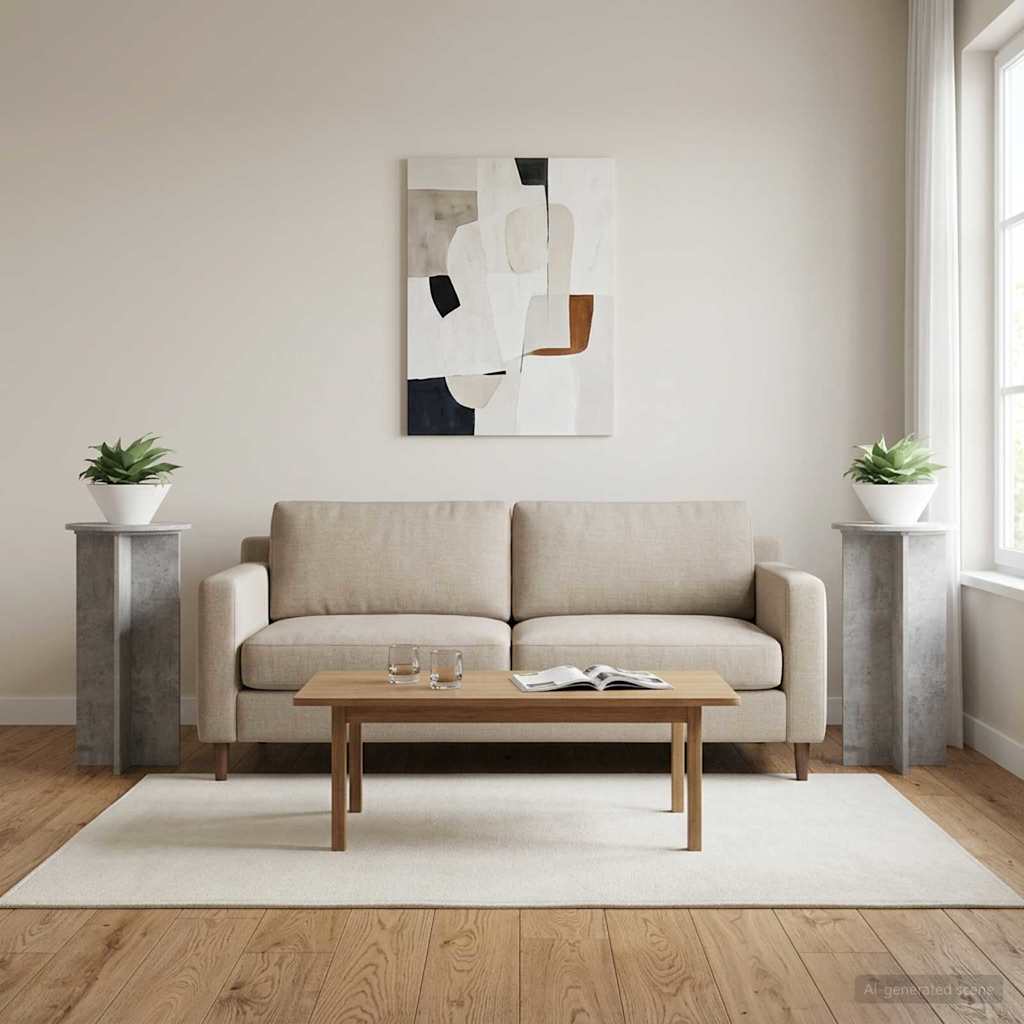 Supporto per piante 2 pcs Grigio Cemento 40 x 40 x 80 cm