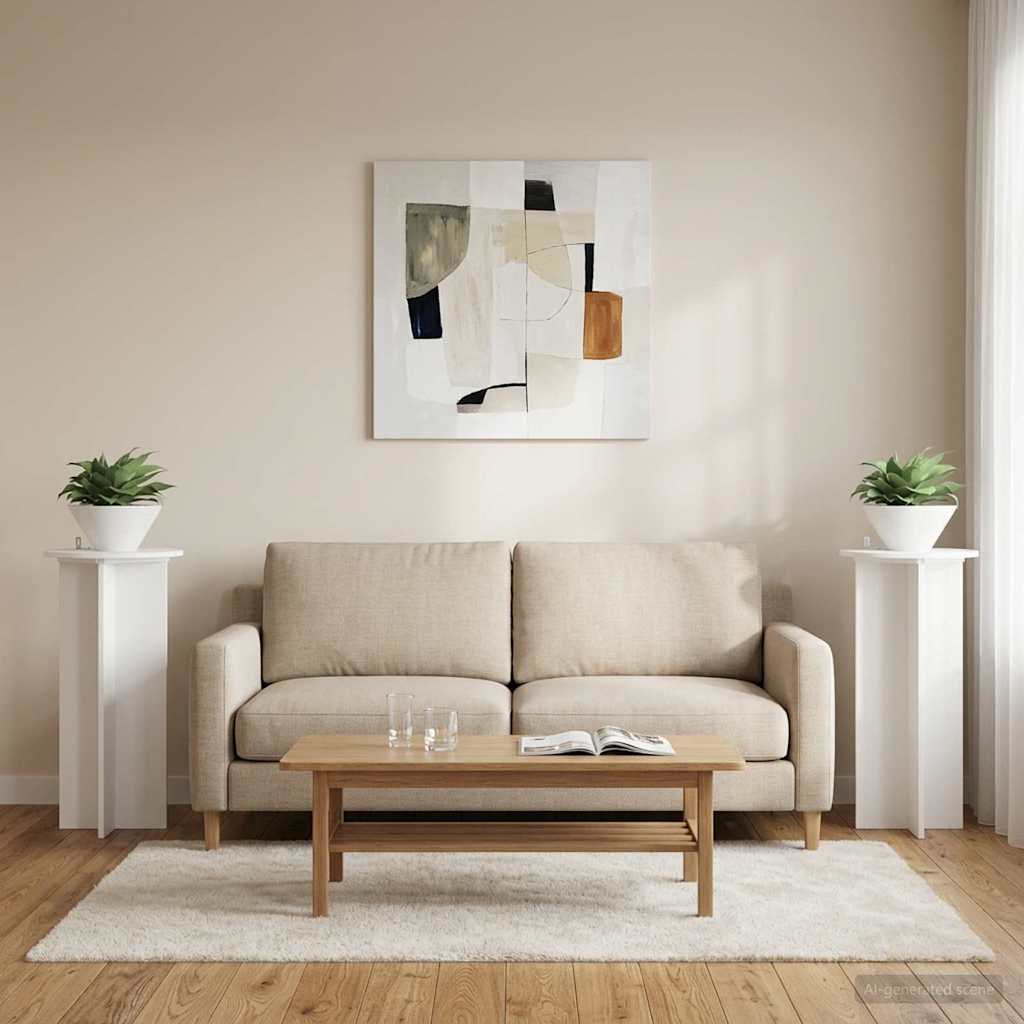 Supporto per piante 2 pcs Bianco Lucido 40 x 40 x 80 cm