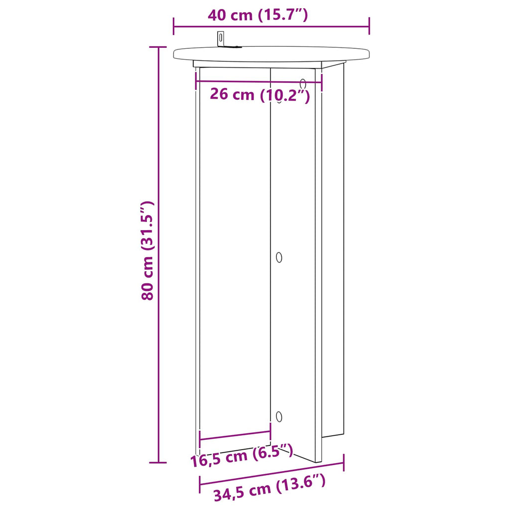 Supporto per piante 2 pcs Rovere Fumo 40 x 40 x 80 cm