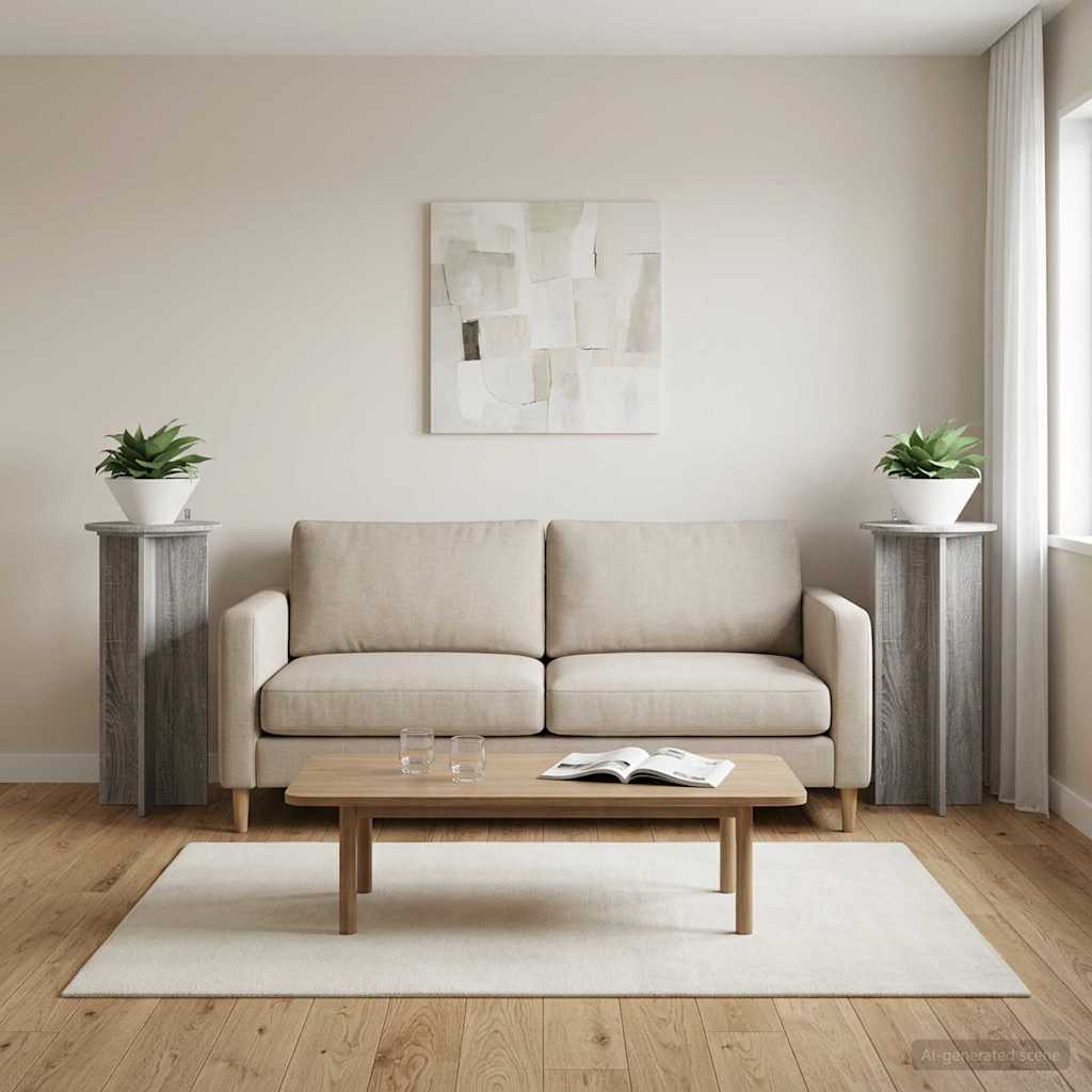 Supporto per piante 2 pcs Grigio Sonoma 40 x 40 x 80 cm
