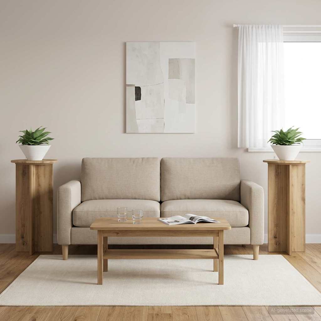 Supporto per piante 2 pcs Rovere Artigianale 40 x 40 x 80 cm