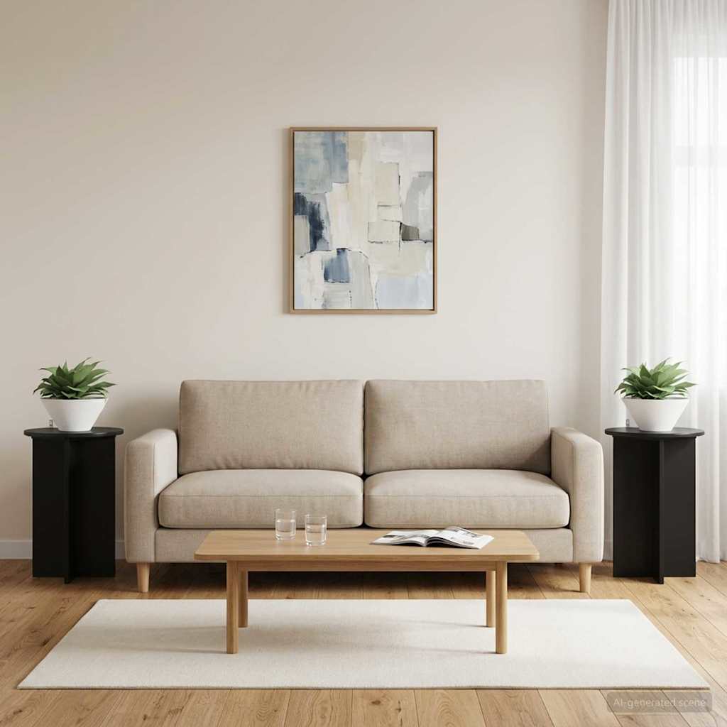 Supporto per piante 2 pcs Nero Ø40 x 60 cm Legno ingegnerizzato