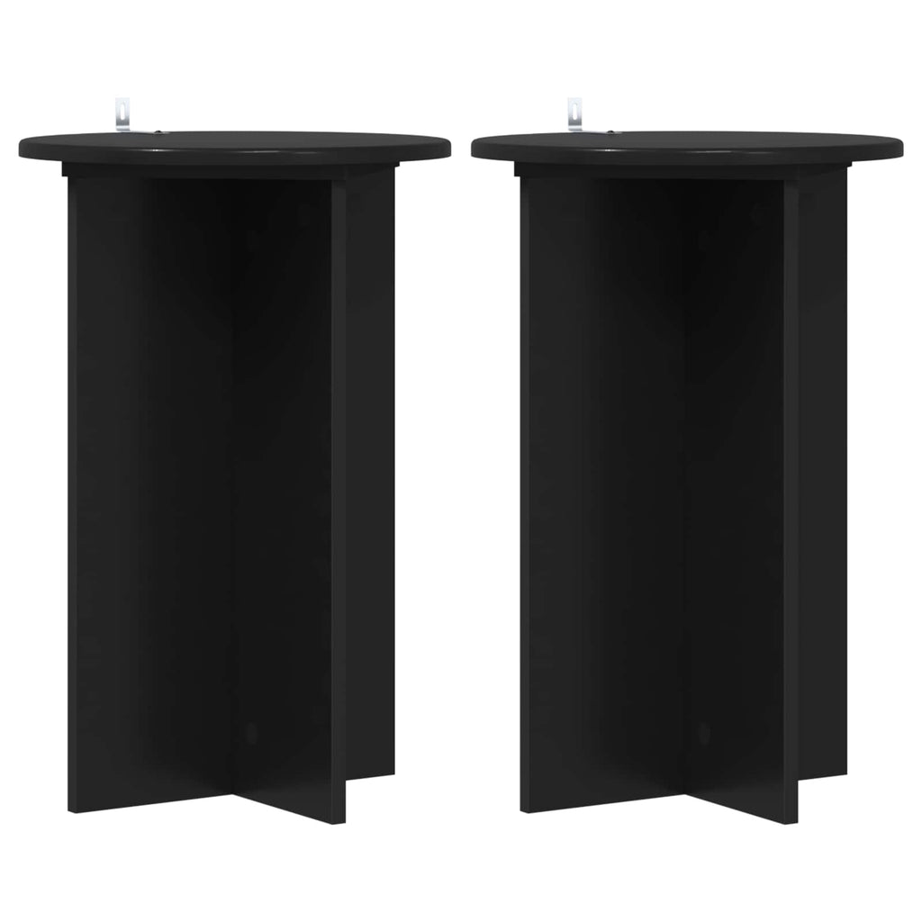 Supporto per piante 2 pcs Nero Ø40 x 60 cm Legno ingegnerizzato