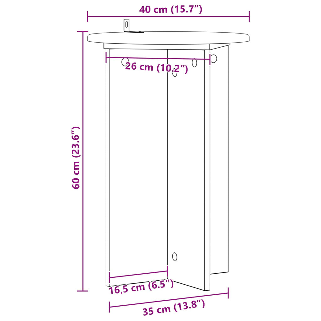 Supporto per piante 2 pcs Rovere Sonoma Ø40 x 60 cm