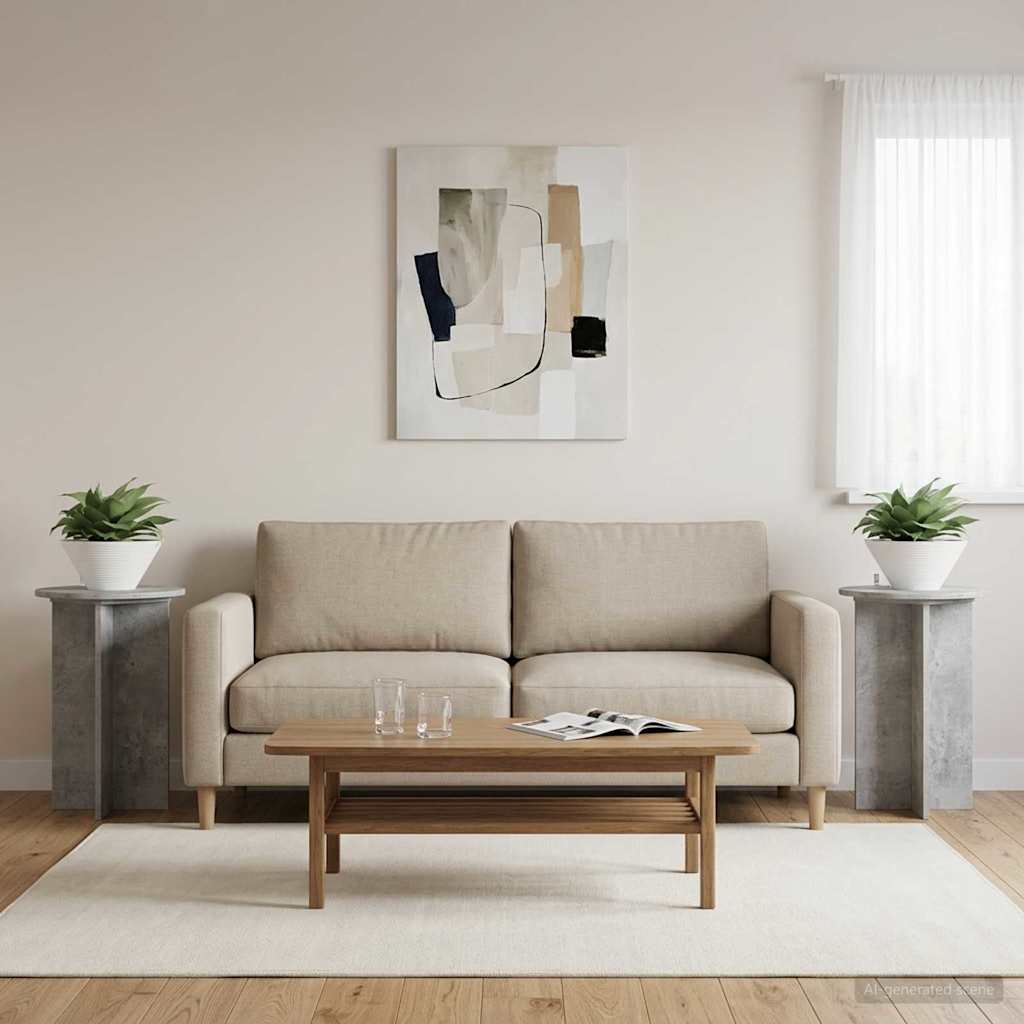 Supporto per piante 2 pcs Grigio Cemento Ø40 x 60 cm