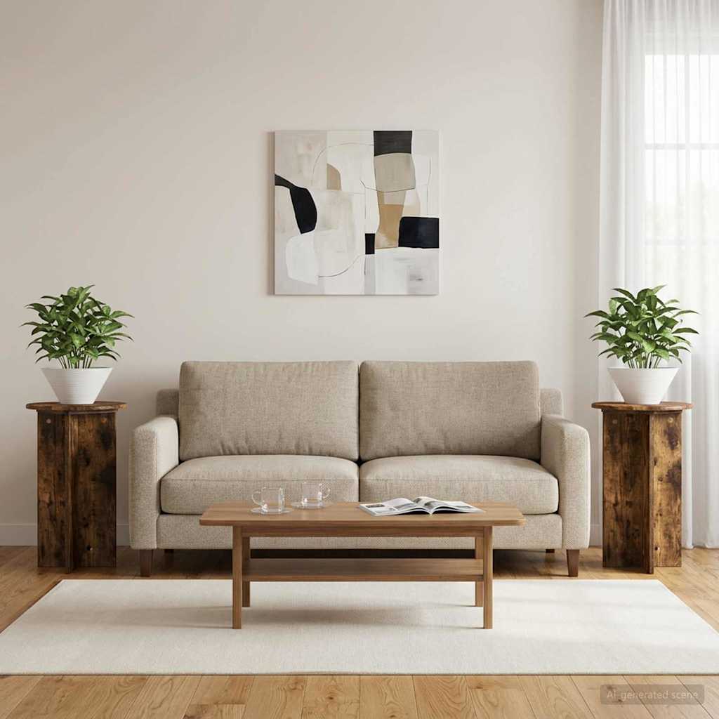 Supporto per piante 2 pcs Rovere Fumo Ø40 x 60 cm