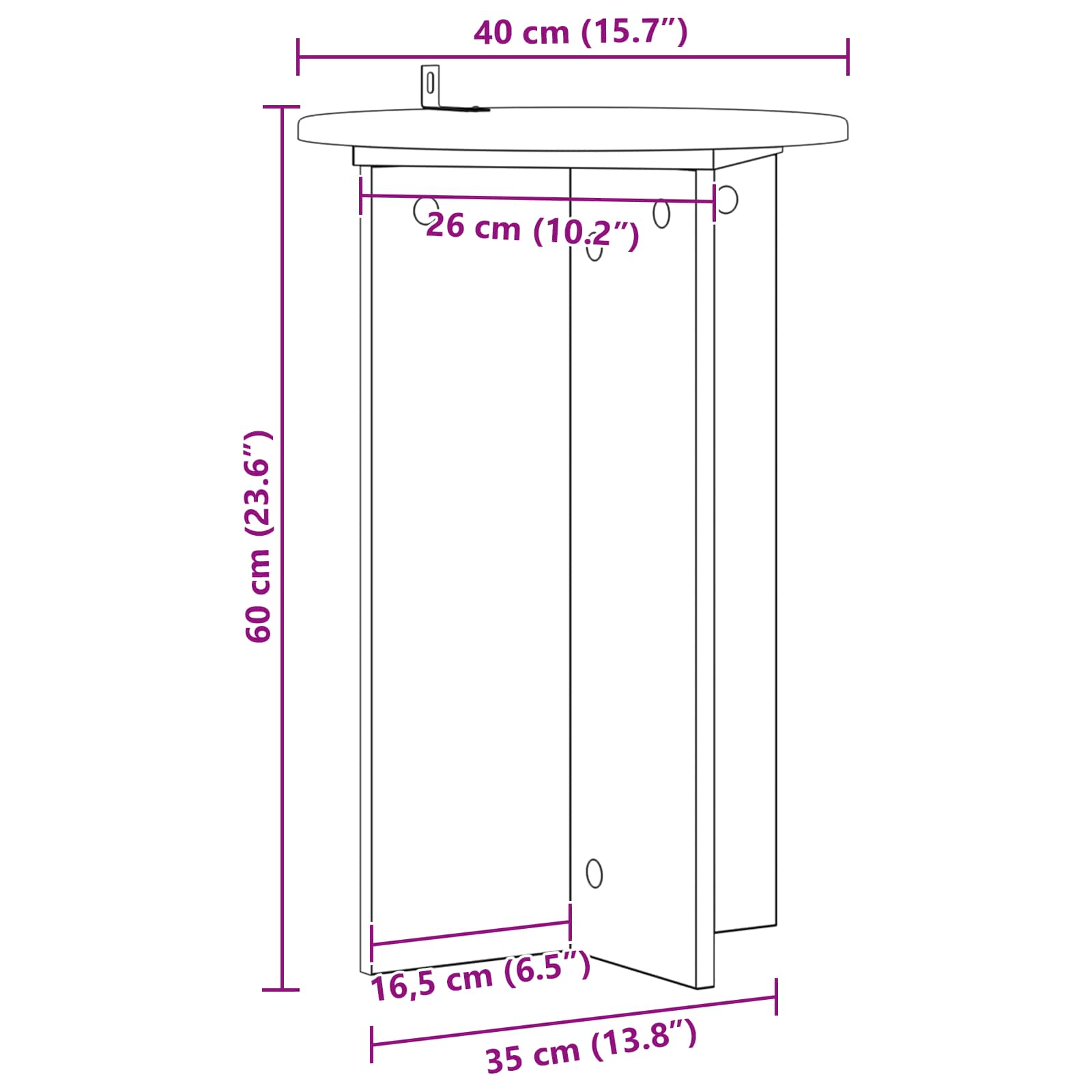 Supporto per piante 2 pcs Rovere Fumo Ø40 x 60 cm