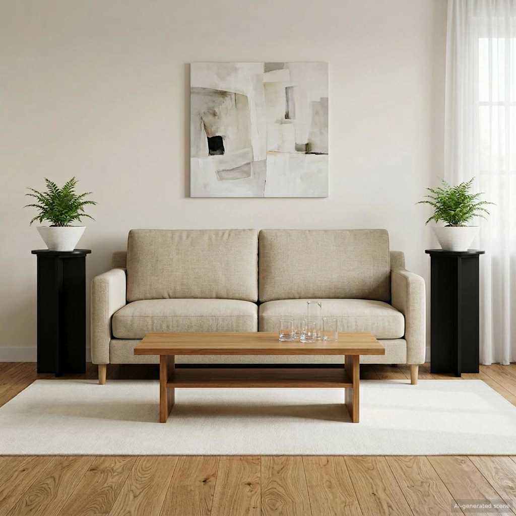 Supporto per piante 2 pcs Nero 29,5 x 29,5 x 60 cm