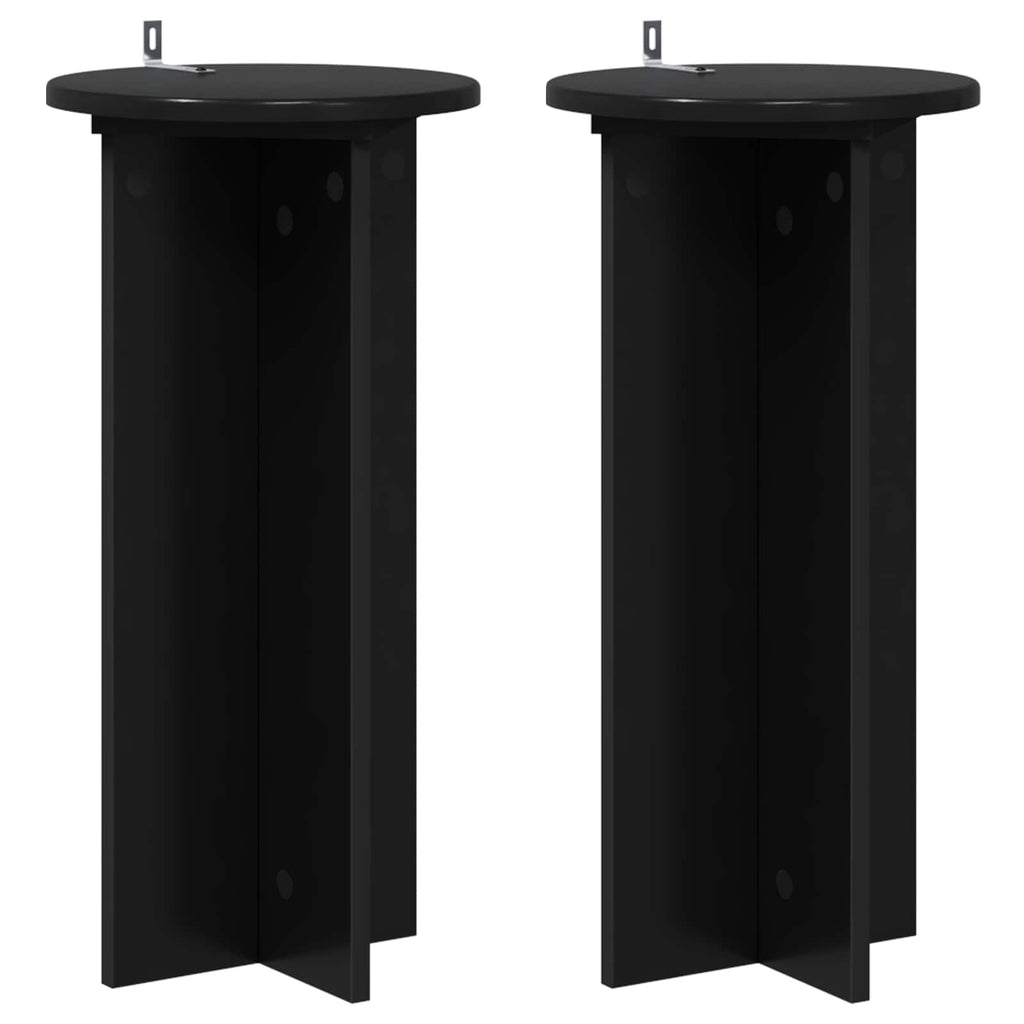 Supporto per piante 2 pcs Nero 29,5 x 29,5 x 60 cm