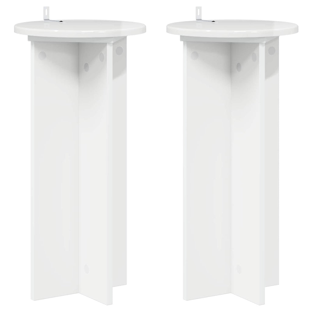 Supporto per piante 2 pcs Bianco Lucido 29,5 x 29,5 x 60 cm