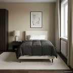 Duvet Estivo Trapuntato Antracite 140 x 200 cm Microfibra