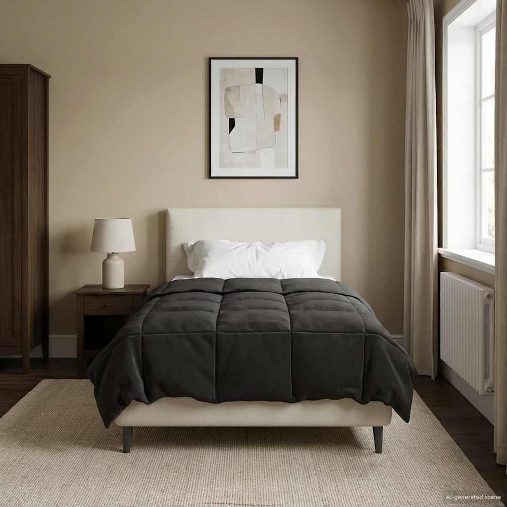 Duvet Estivo Trapuntato Antracite 155 x 200 cm Microfibra