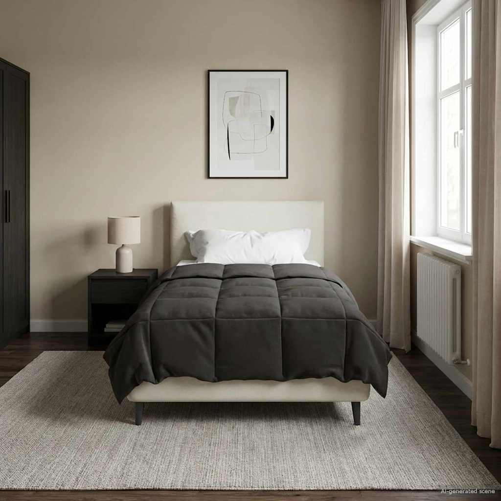 Duvet Estivo Trapuntato Antracite 140 x 220 cm Microfibra