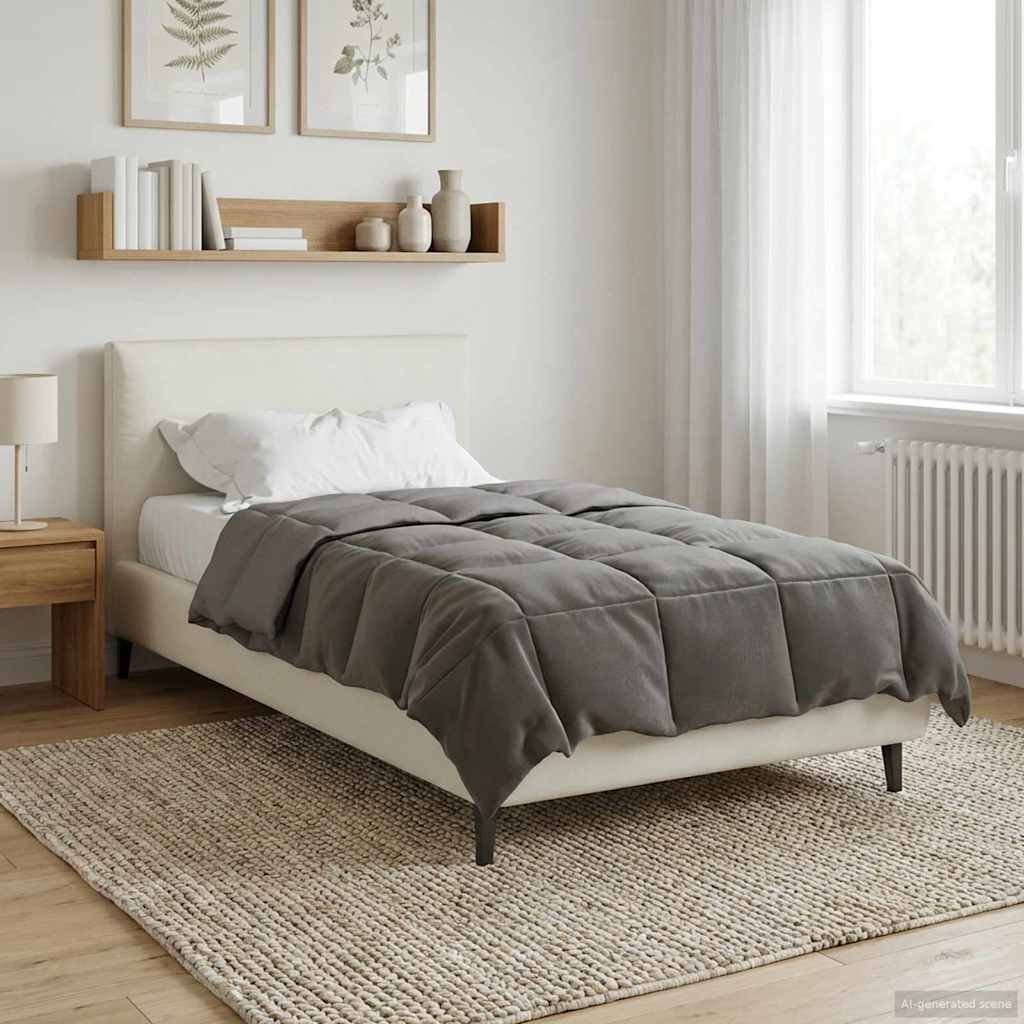 Duvet Estivo Trapuntato Grigio chiaro 155 x 200 cm Microfibra
