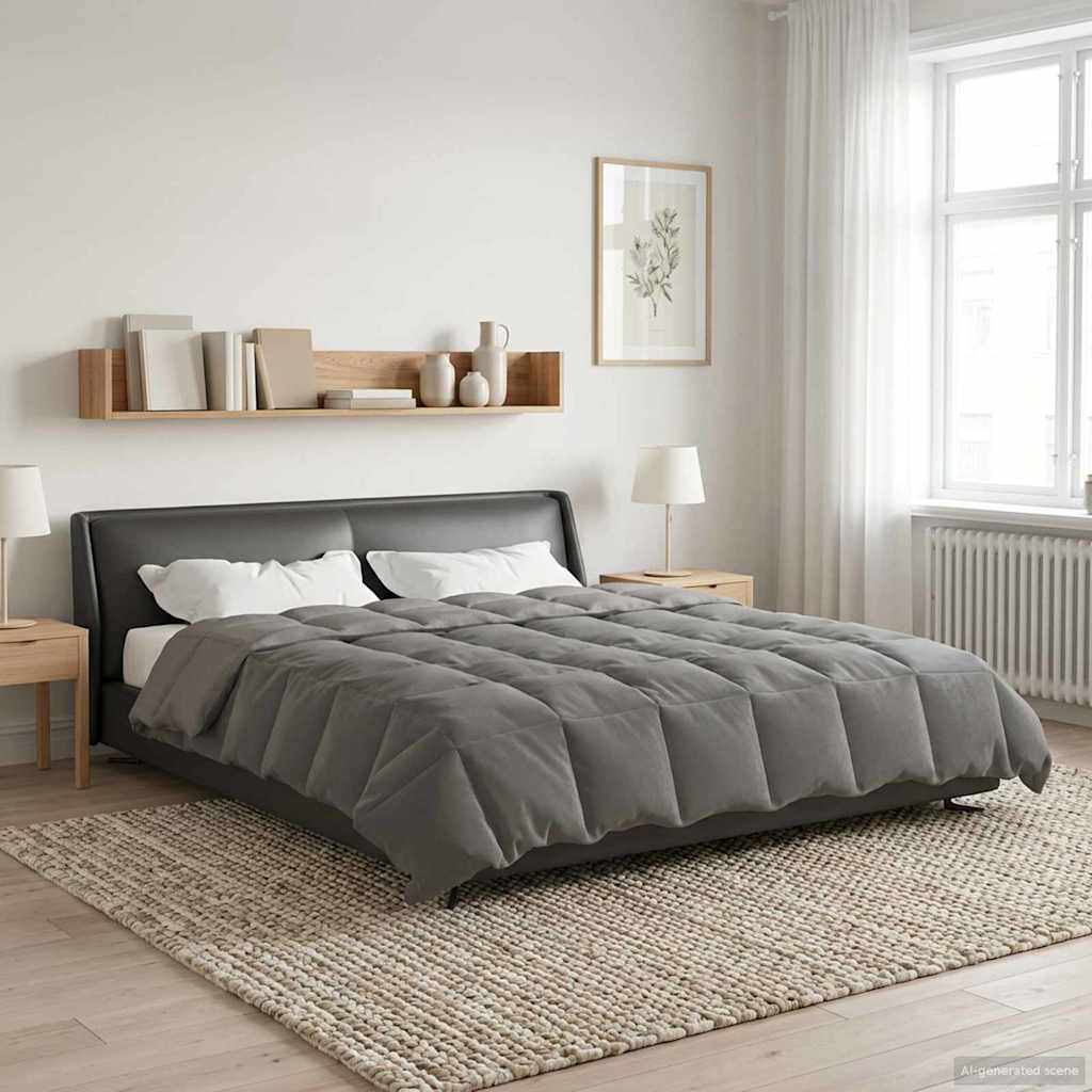Duvet Estivo Trapuntato Grigio chiaro 200 x 200 cm Microfibra