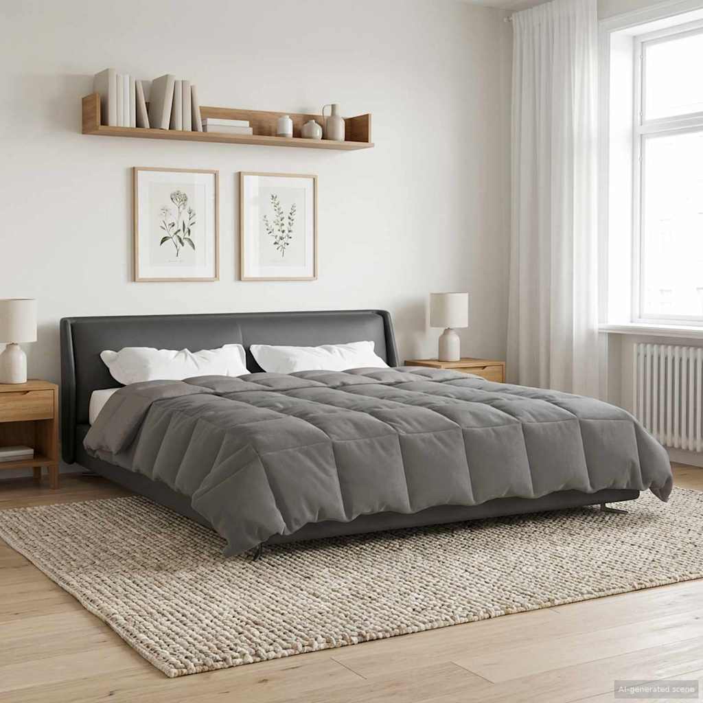 Duvet Estivo Trapuntato Grigio chiaro 200 x 240 cm Microfibra