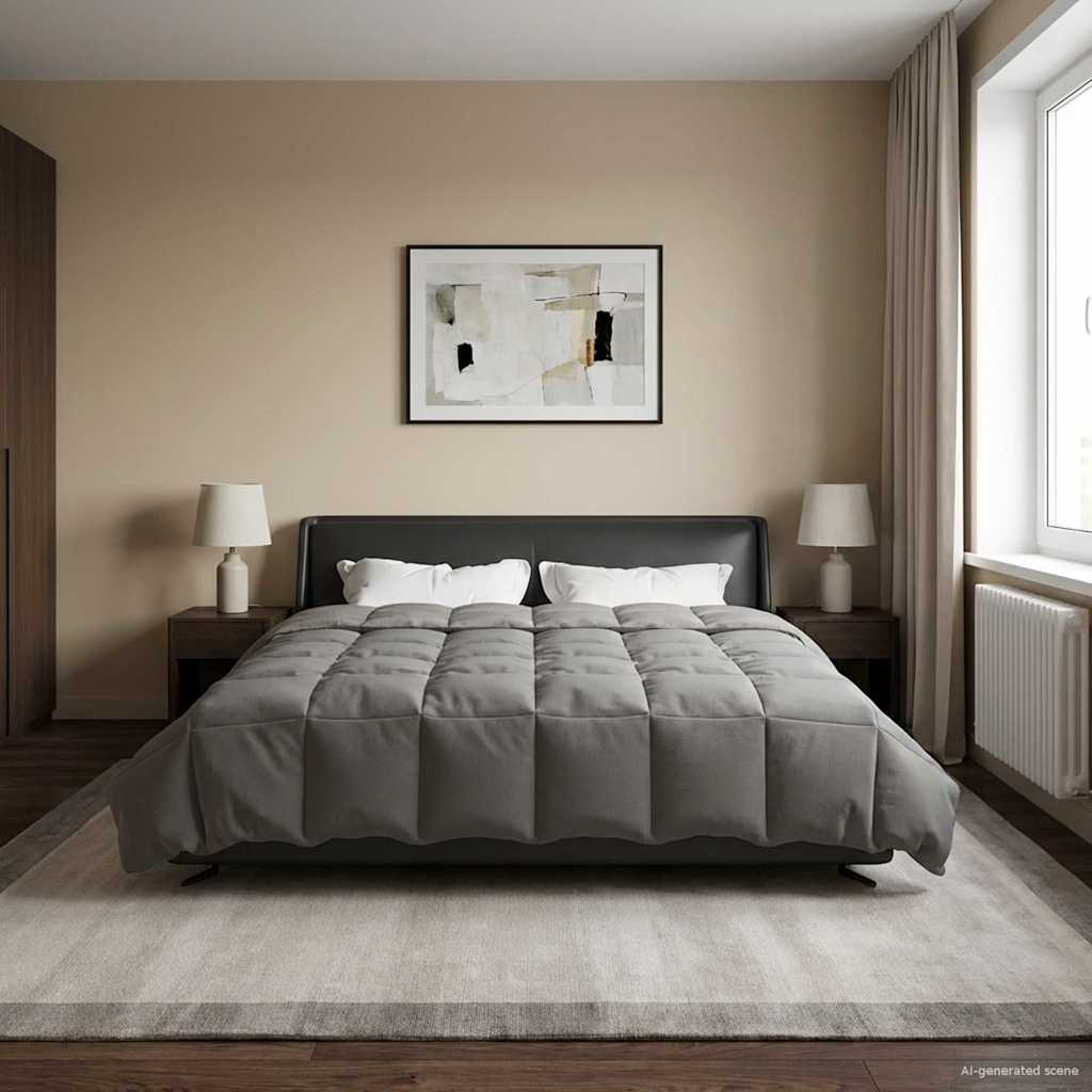 Duvet Estivo Trapuntato Grigio chiaro 200 x 240 cm Microfibra
