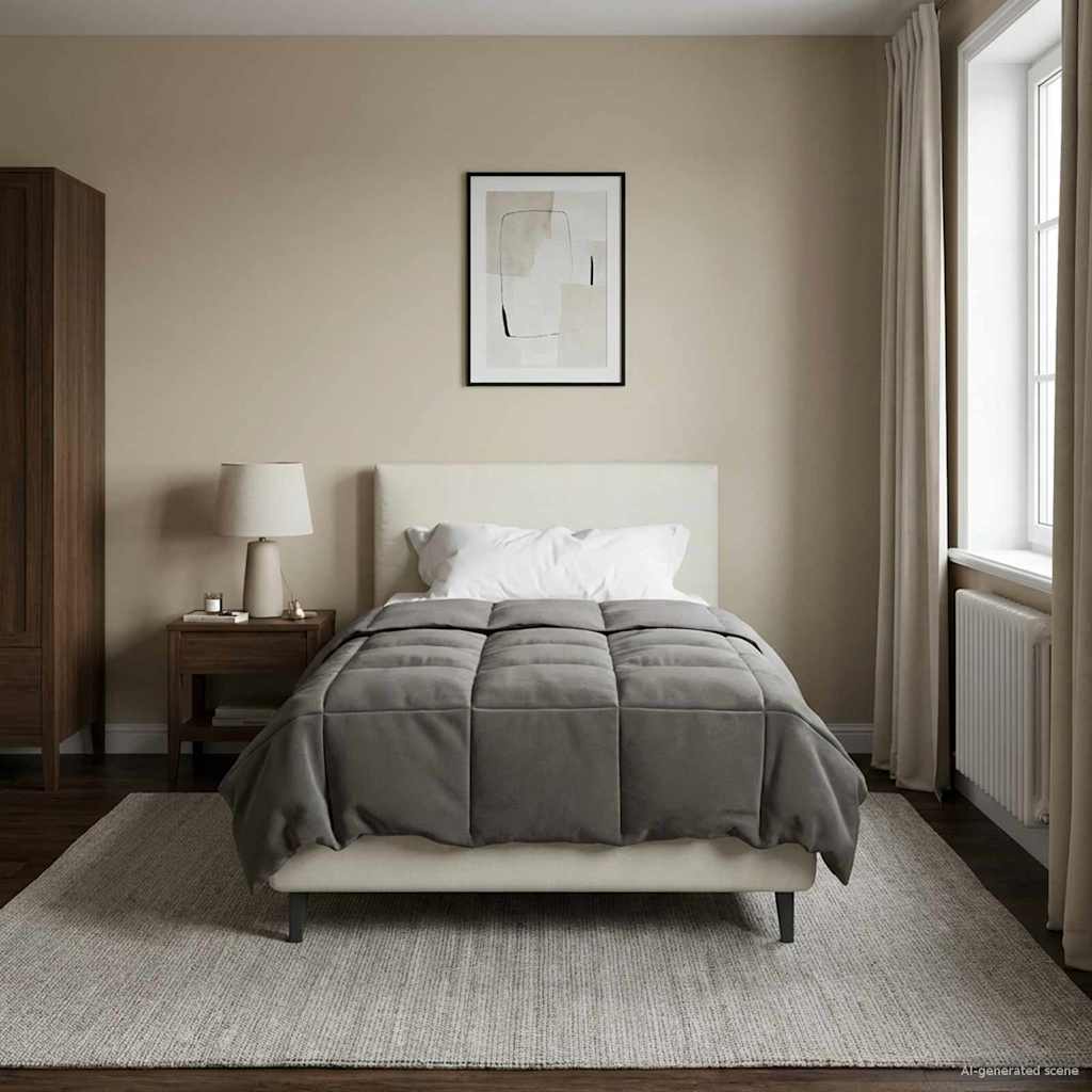 Duvet Estivo Trapuntato Grigio chiaro 135 x 220 cm Microfibra