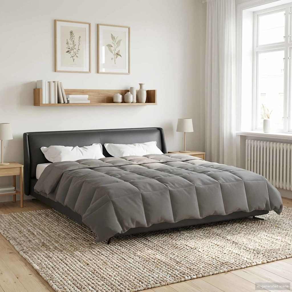 Duvet Estivo Trapuntato Grigio chiaro 200 x 220 cm Microfibra