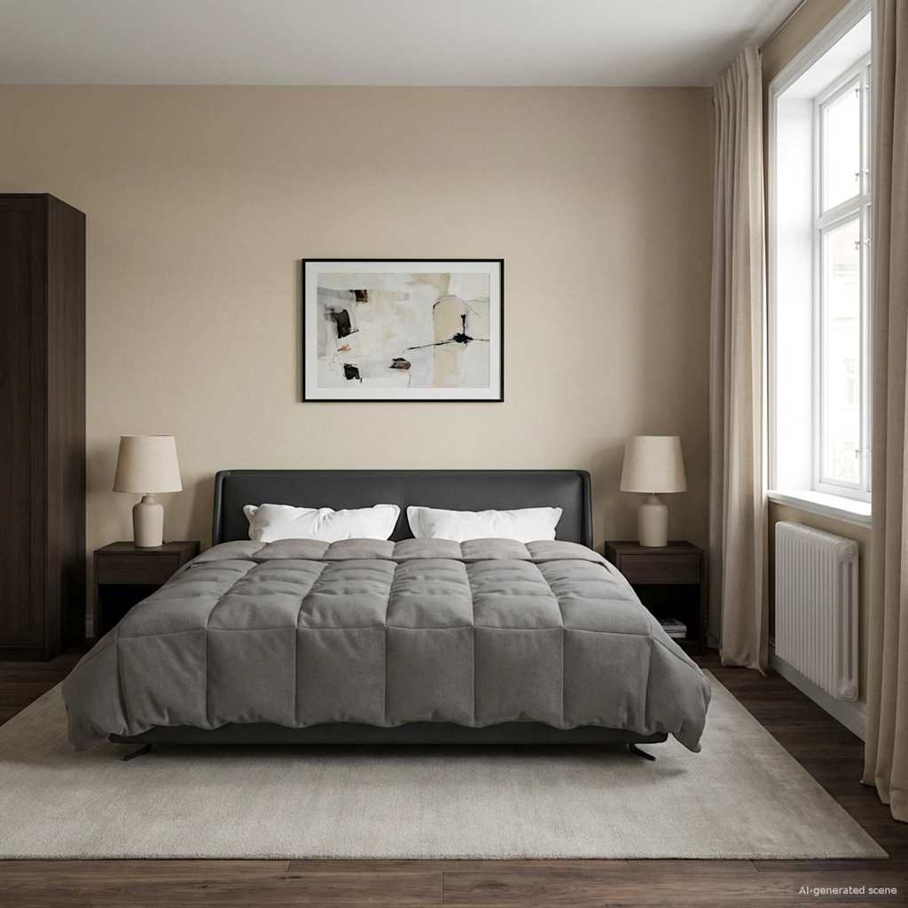 Duvet Estivo Trapuntato Grigio chiaro 200 x 220 cm Microfibra