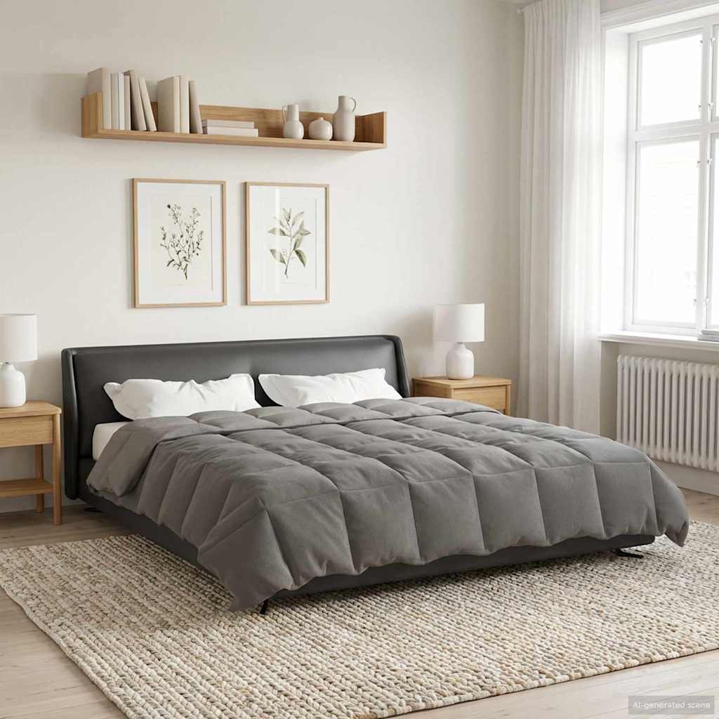 Duvet Estivo Trapuntato Grigio chiaro 220 x 240 cm Microfibra