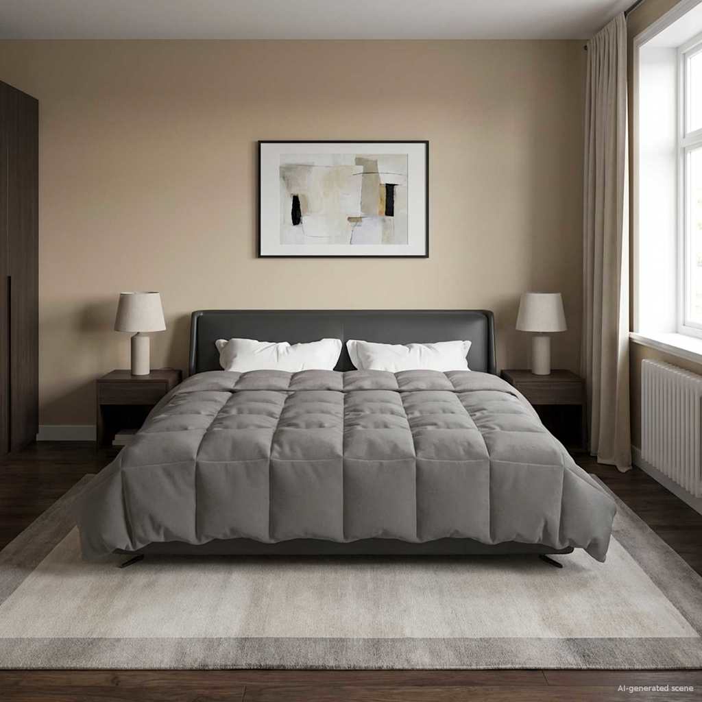 Duvet Estivo Trapuntato Grigio chiaro 220 x 240 cm Microfibra