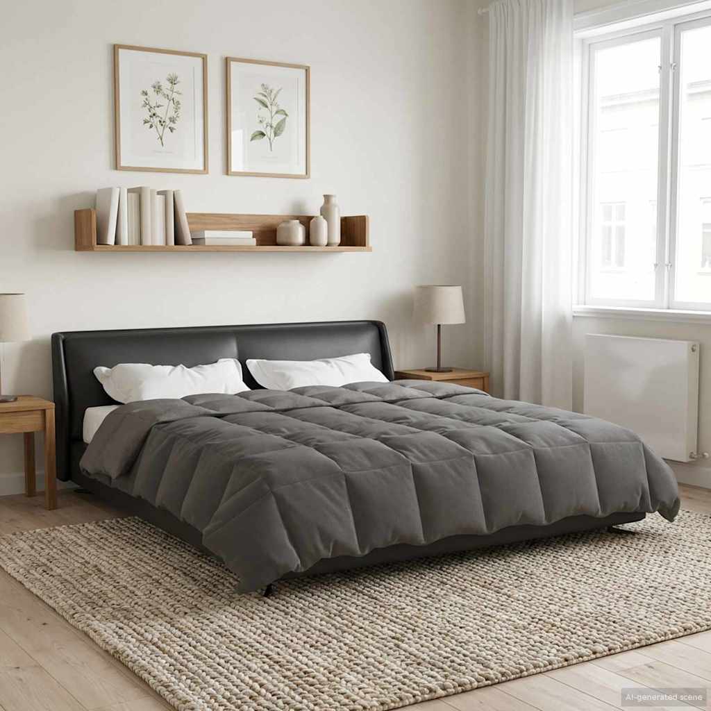 Duvet Estivo Trapuntato Grigio chiaro 220 x 260 cm Microfibra