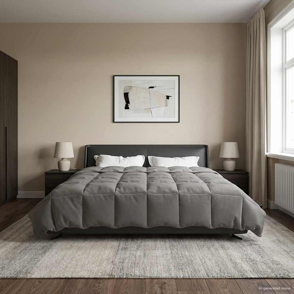 Duvet Estivo Trapuntato Grigio chiaro 220 x 260 cm Microfibra