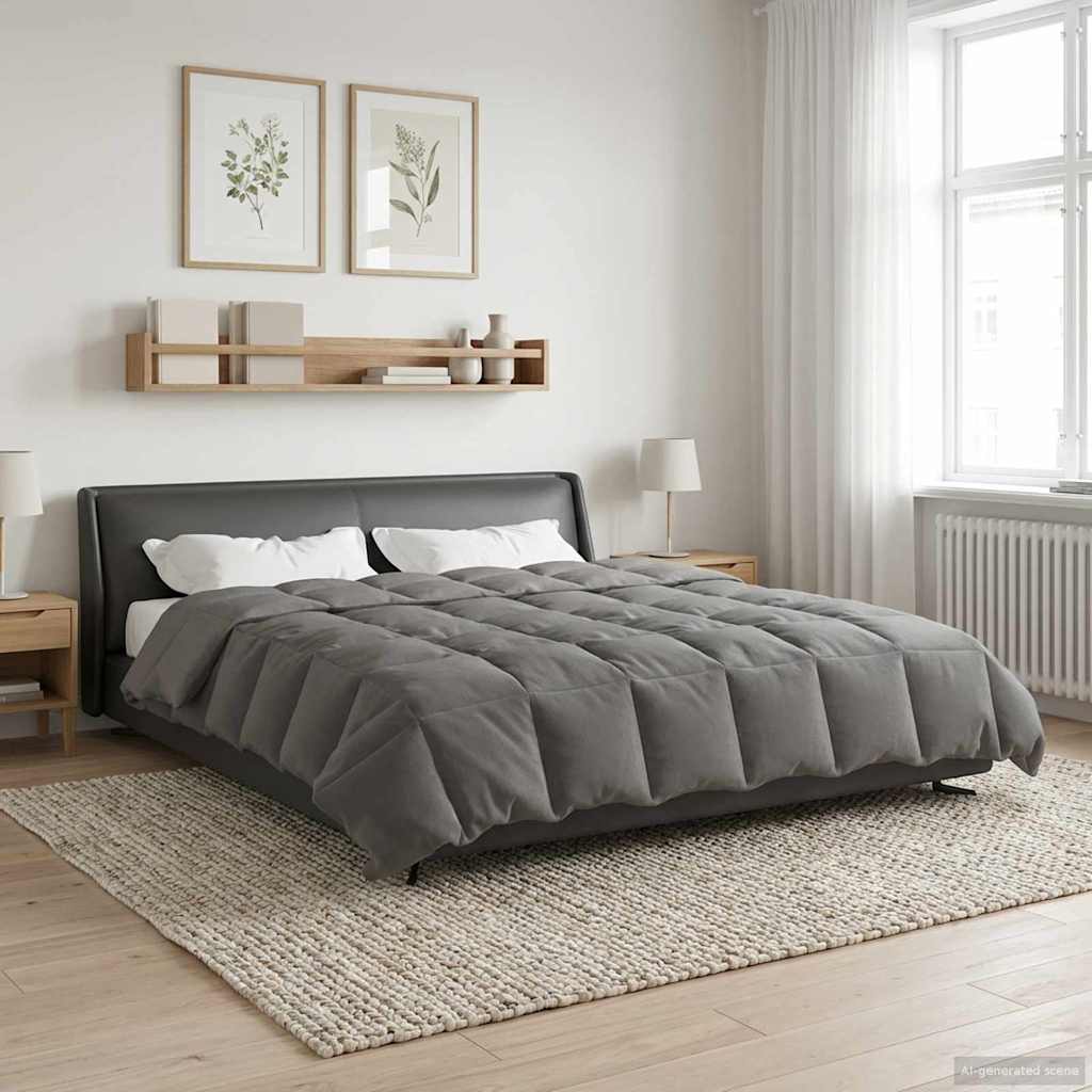 Duvet Estivo Trapuntato Grigio chiaro 240 x 260 cm Microfibra