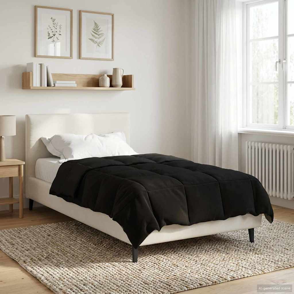 Duvet Estivo Trapuntato Nero 140 x 200 cm Microfibra