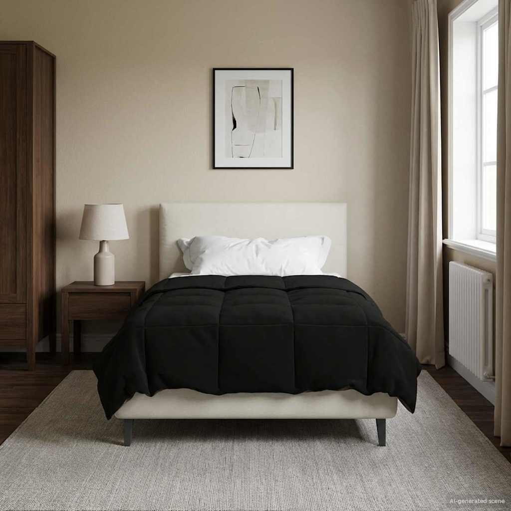Duvet Estivo Trapuntato Nero 140 x 200 cm Microfibra