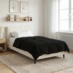 Duvet Estivo Trapuntato Nero 155 x 200 cm Microfibra