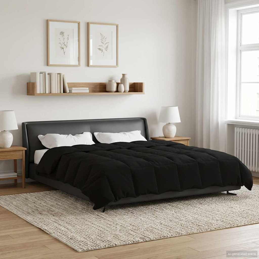 Duvet Estivo Trapuntato Nero 200 x 200 cm Microfibra