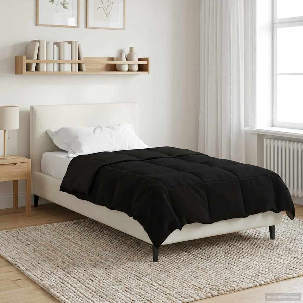 Duvet Estivo Trapuntato Nero 140 x 220 cm Microfibra