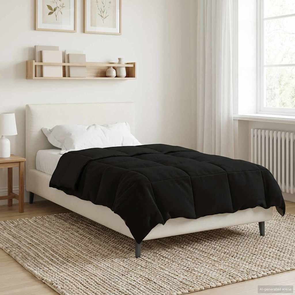 Duvet Estivo Trapuntato Nero 155 x 220 cm Microfibra