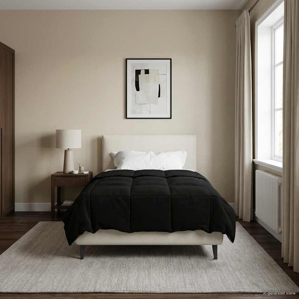 Duvet Estivo Trapuntato Nero 155 x 220 cm Microfibra