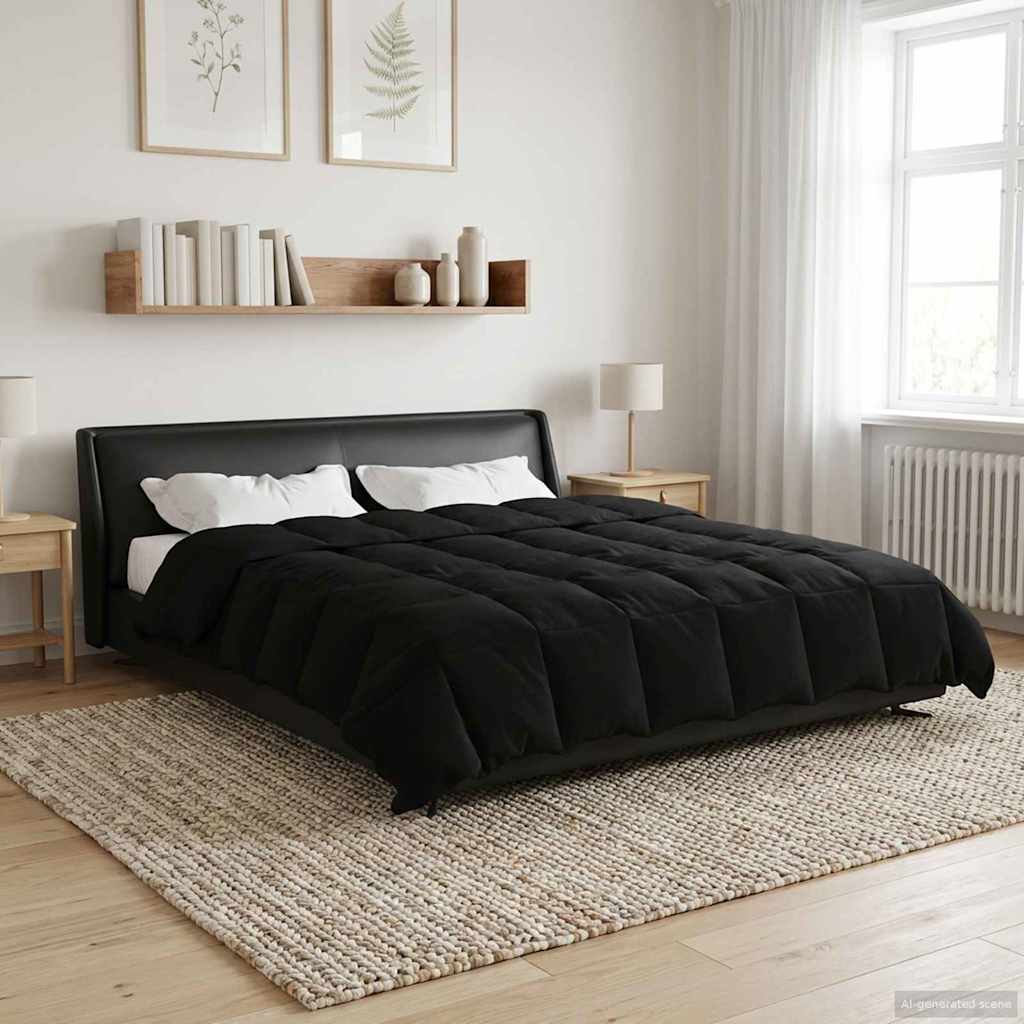 Duvet Estivo Trapuntato Nero 200 x 220 cm Microfibra