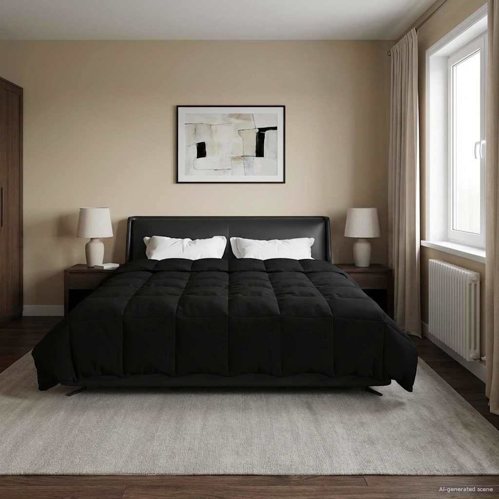 Duvet Estivo Trapuntato Nero 220 x 260 cm Microfibra