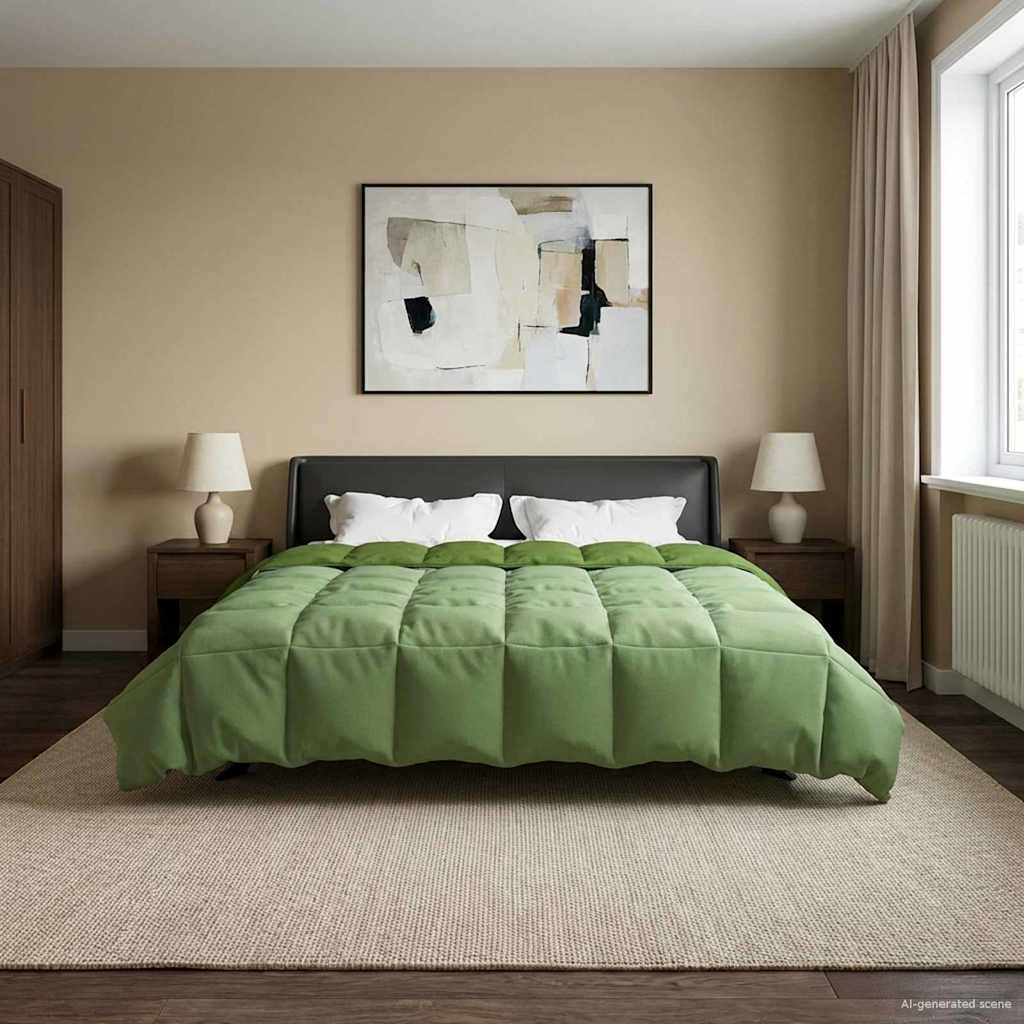 Duvet Estivo Trapuntato Verde 200 x 220 cm Microfibra