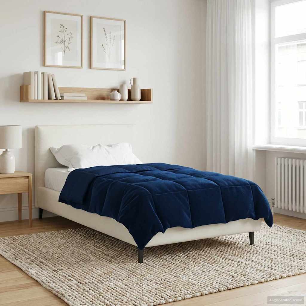 Duvet Estivo Trapuntato Blu Scuro 135 x 200 cm Microfibra