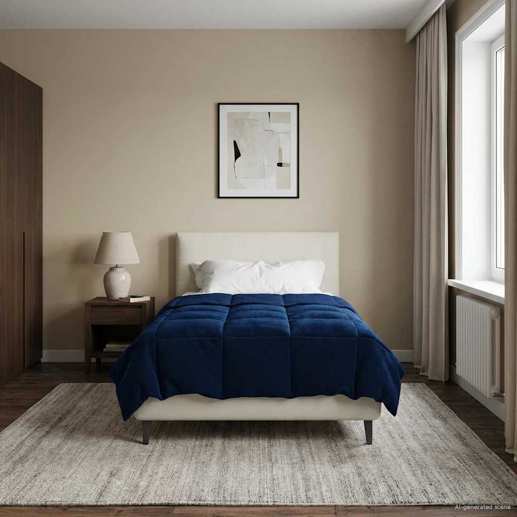 Duvet Estivo Trapuntato Blu Scuro 135 x 200 cm Microfibra
