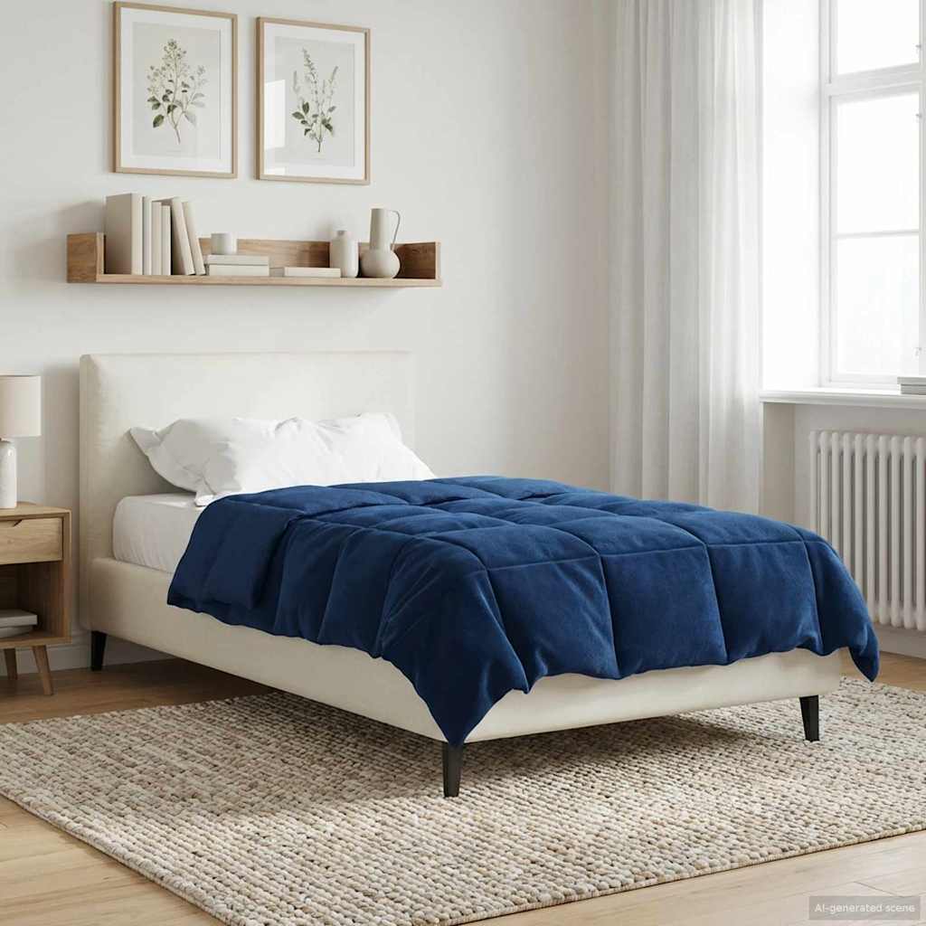 Duvet Estivo Trapuntato Blu Scuro 140 x 200 cm Microfibra