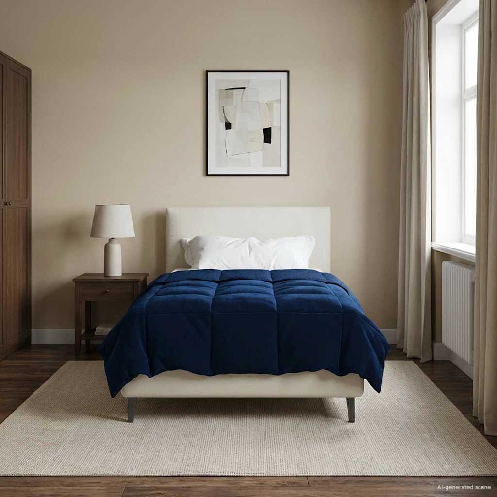 Duvet Estivo Trapuntato Blu Scuro 140 x 200 cm Microfibra